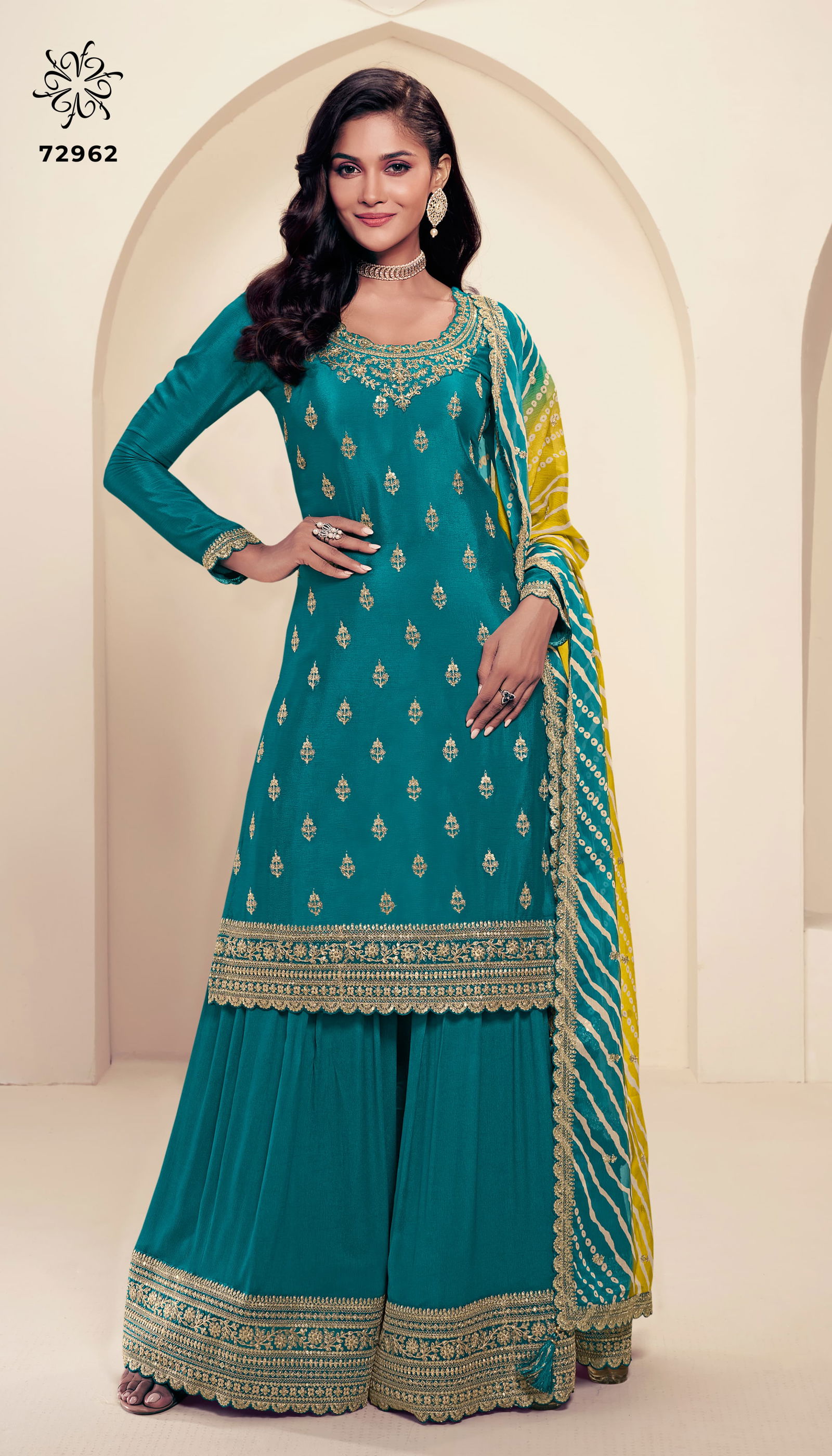 Rang Plus By Vinay Kuleesh Chinon Designer Salwar Suit Exporters In India